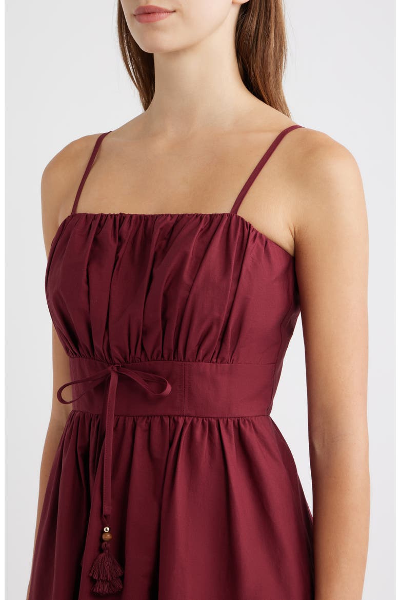 Sleeveless Poplin Midi Dress, Alternate, color, MULBERRY