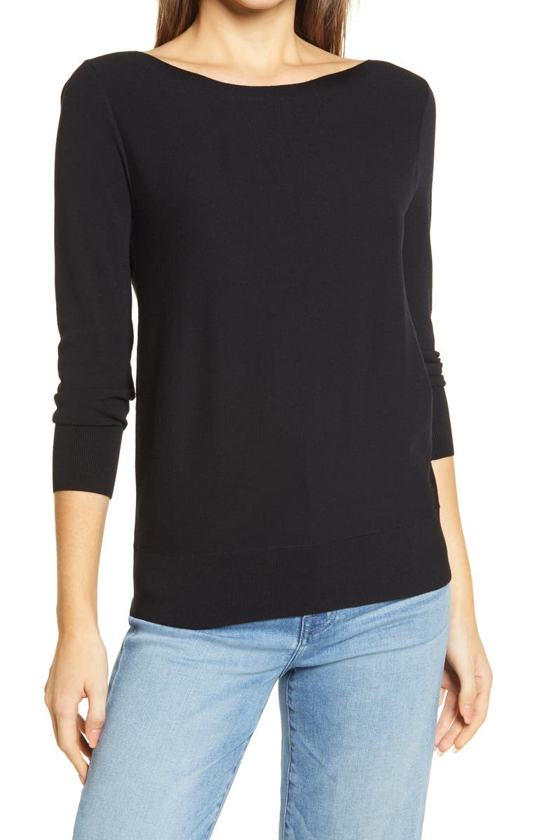 Halogen<sup>®</sup> Back Detail Sweater, Main, color, 