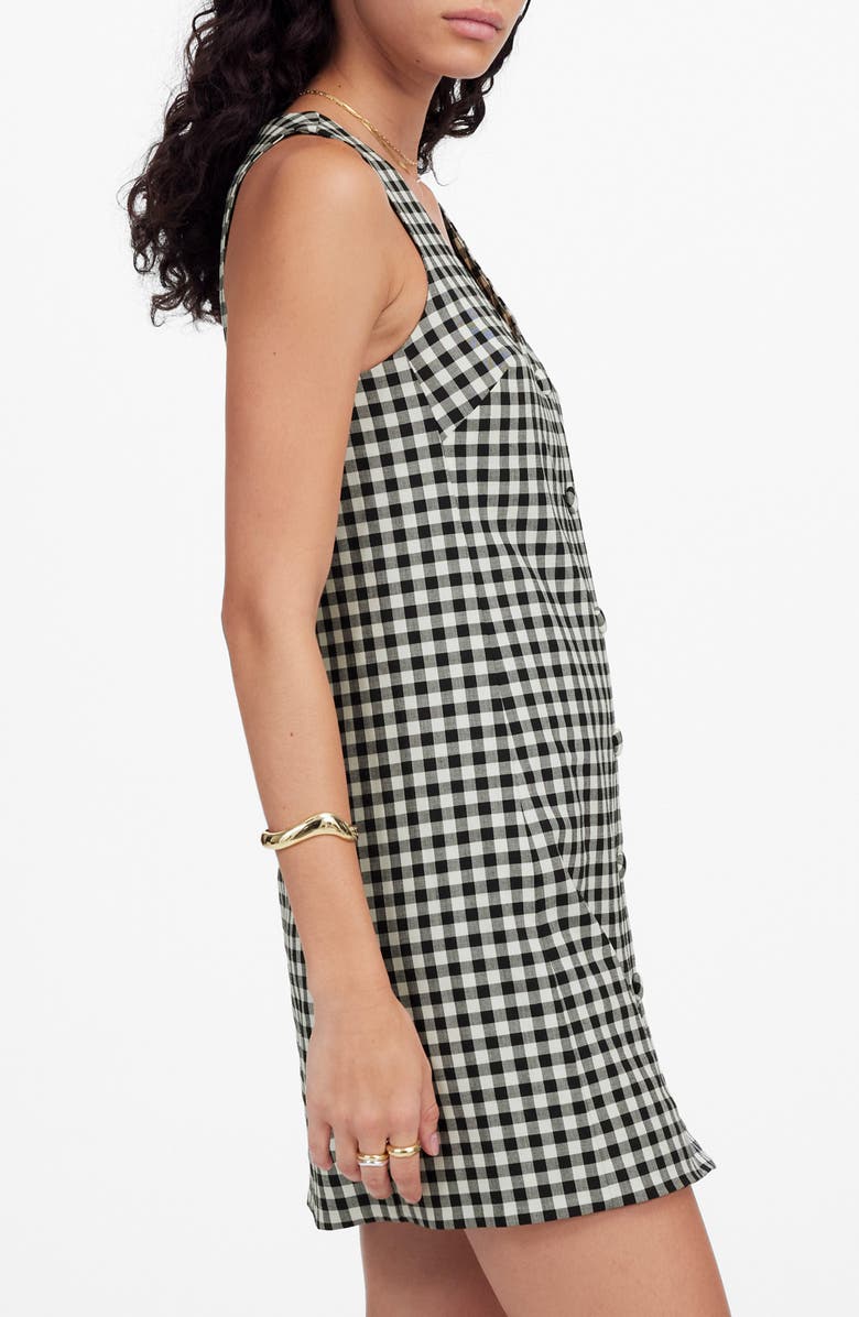 Madewell Gingham V-Neck Wool Blend Vest Minidress, Alternate, color, 