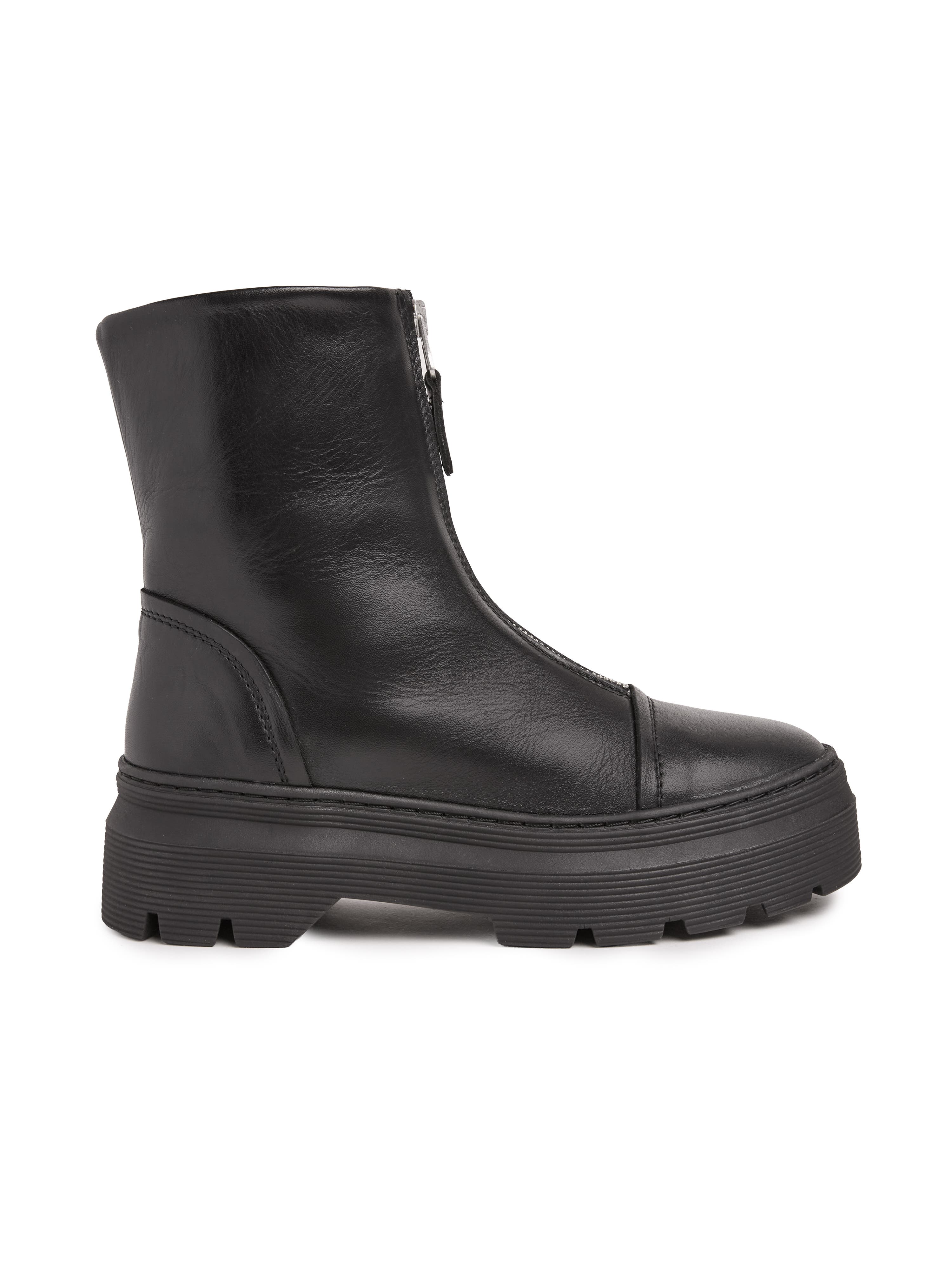 Front Zip Boots, Main, color, Black
