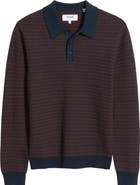 Wax London Oban Long Sleeve Mini Geometric Jacquard Polo