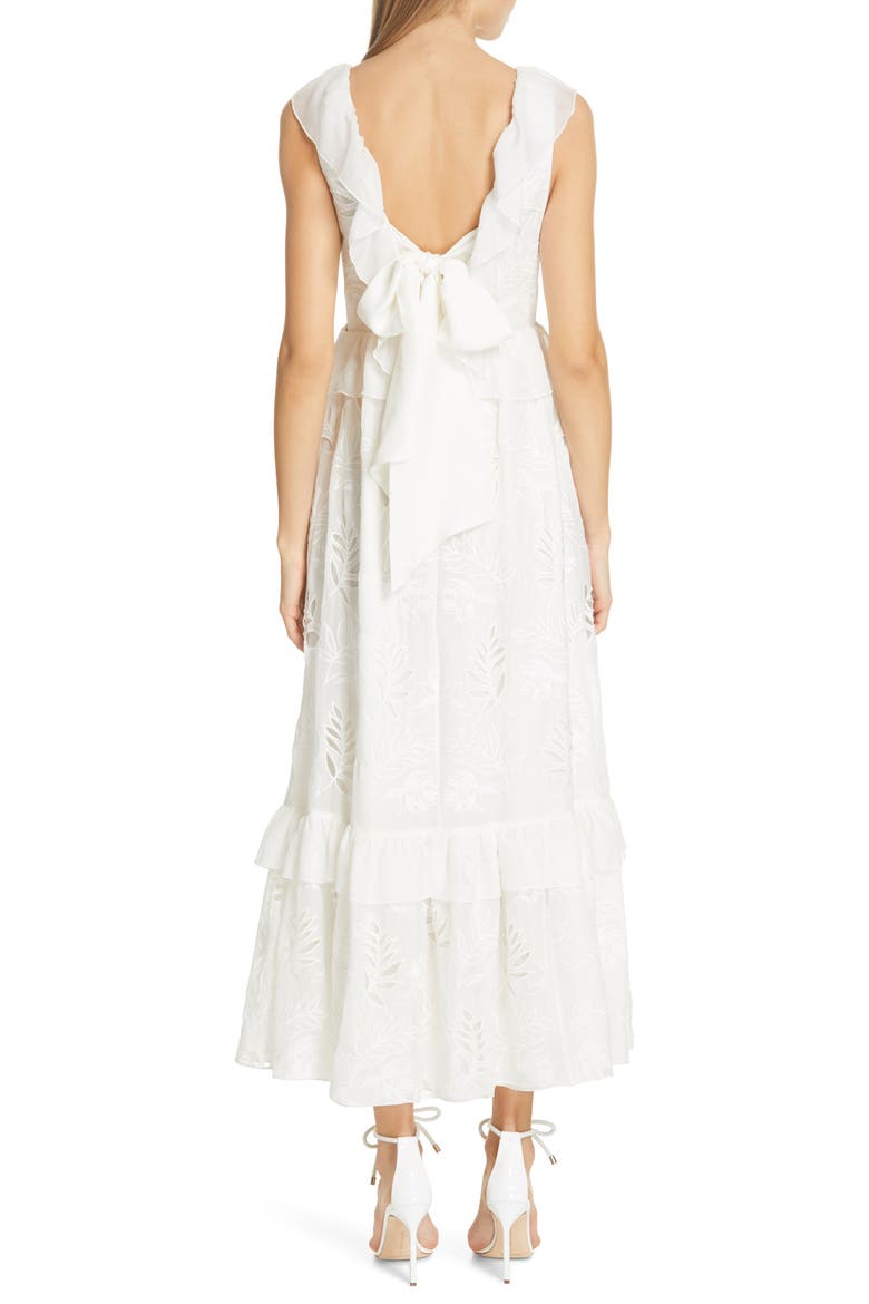 Marilyn Eyelet Silk Dress, Alternate, color, WHITE