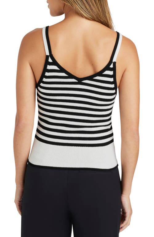 Splendid Santina Stripe Sweater Tank In Black/ice Strp