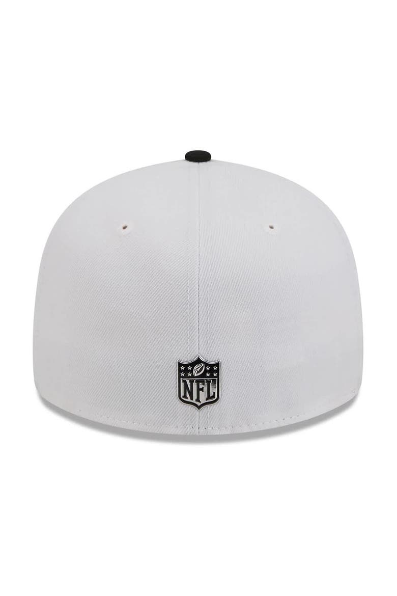 Men's New Era  White/Black Las Vegas Raiders 2026 NFL Draft Pre-Curved 59FIFTY Fitted Hat, Alternate, color, White