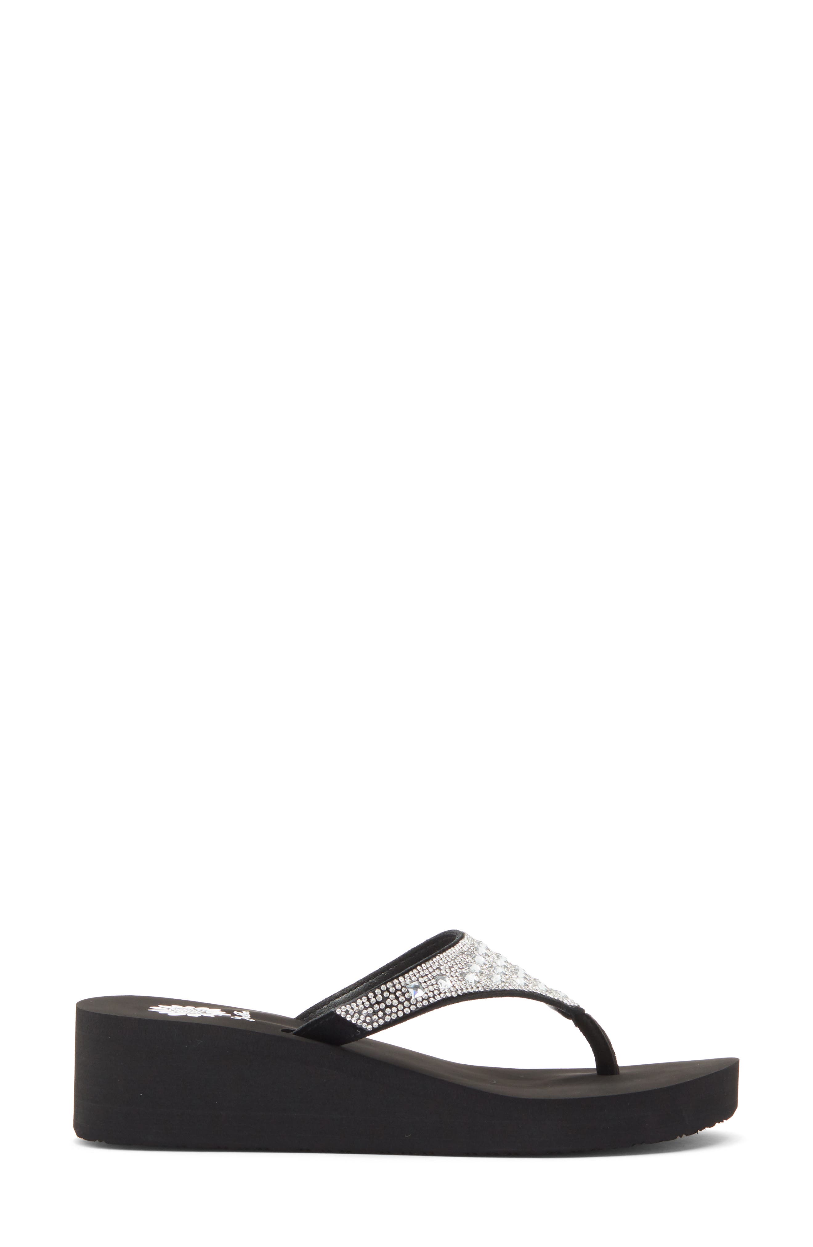Yellow Box Premium Birder Platform Wedge Flip Flop, Alternate, color, Clear