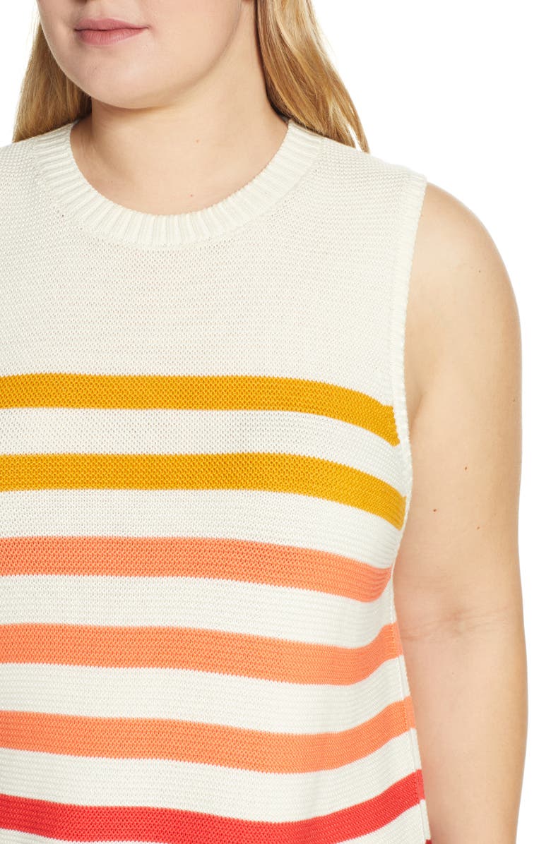 Lucky Brand Ombré Stripe Linen Blend Sweater Shell, Alternate, color, 