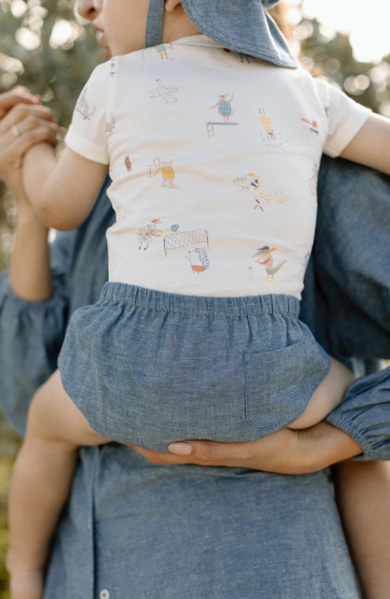 Pehr Jungle Gym Print Wrap Organic Cotton Bodysuit, Alternate, color, Jungle Gym