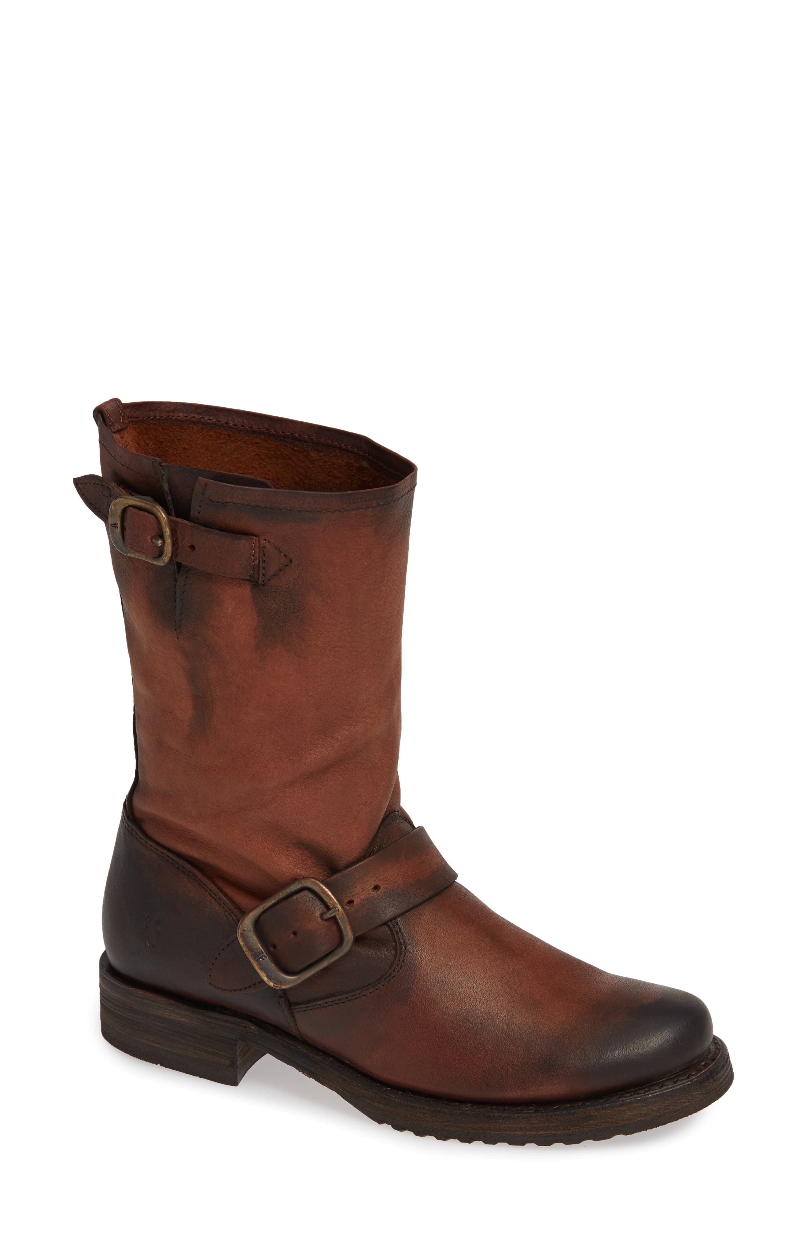 'Veronica' Short Boot, Main, color, REDWOOD