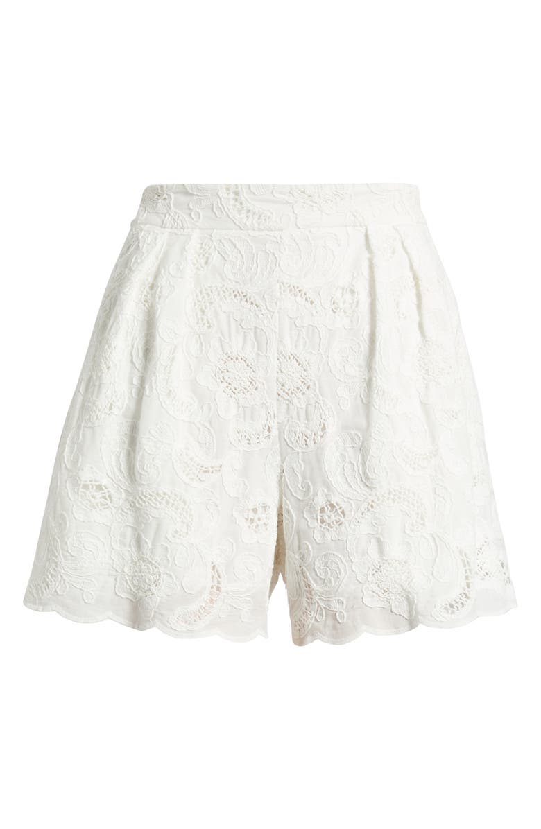 Nation LTD Archer Appliqué Cotton Shorts, Alternate, color, White
