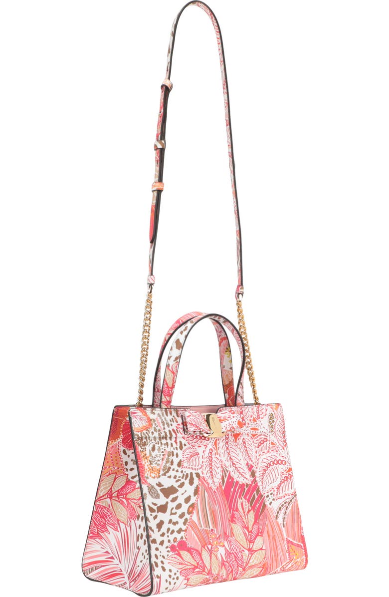 FERRAGAMO Vara Bow Print Leather Tote Bag, Alternate, color,