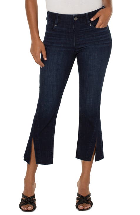 Gia Glider Pull-On Twisted Seam Crop Flare Jeans (Columbia) (Petite)