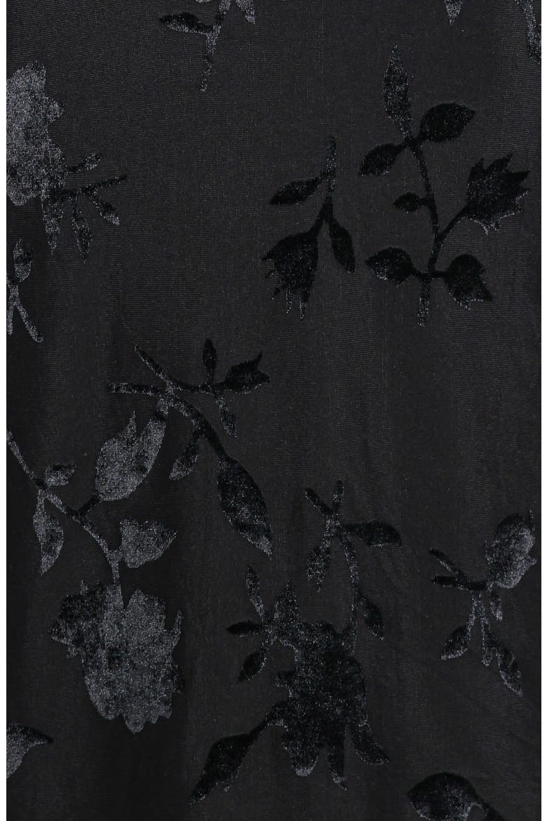 Melinda Sleeveless Velvet Burnout Midi Dress, Alternate, color, BLACK