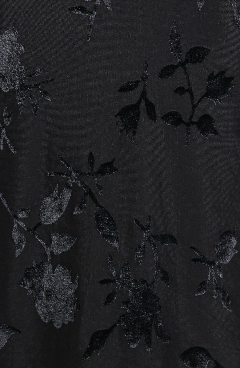 Petal & Pup Melinda Sleeveless Velvet Burnout Midi Dress, Alternate, color, Black