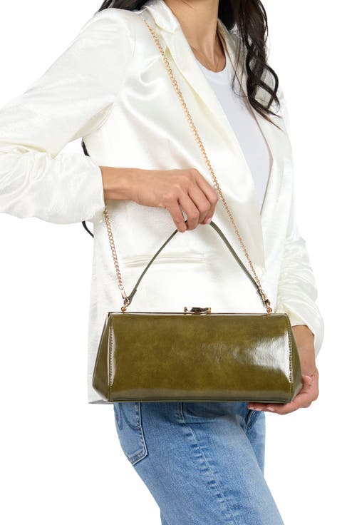 Piera Faux Leather Frame Clutch