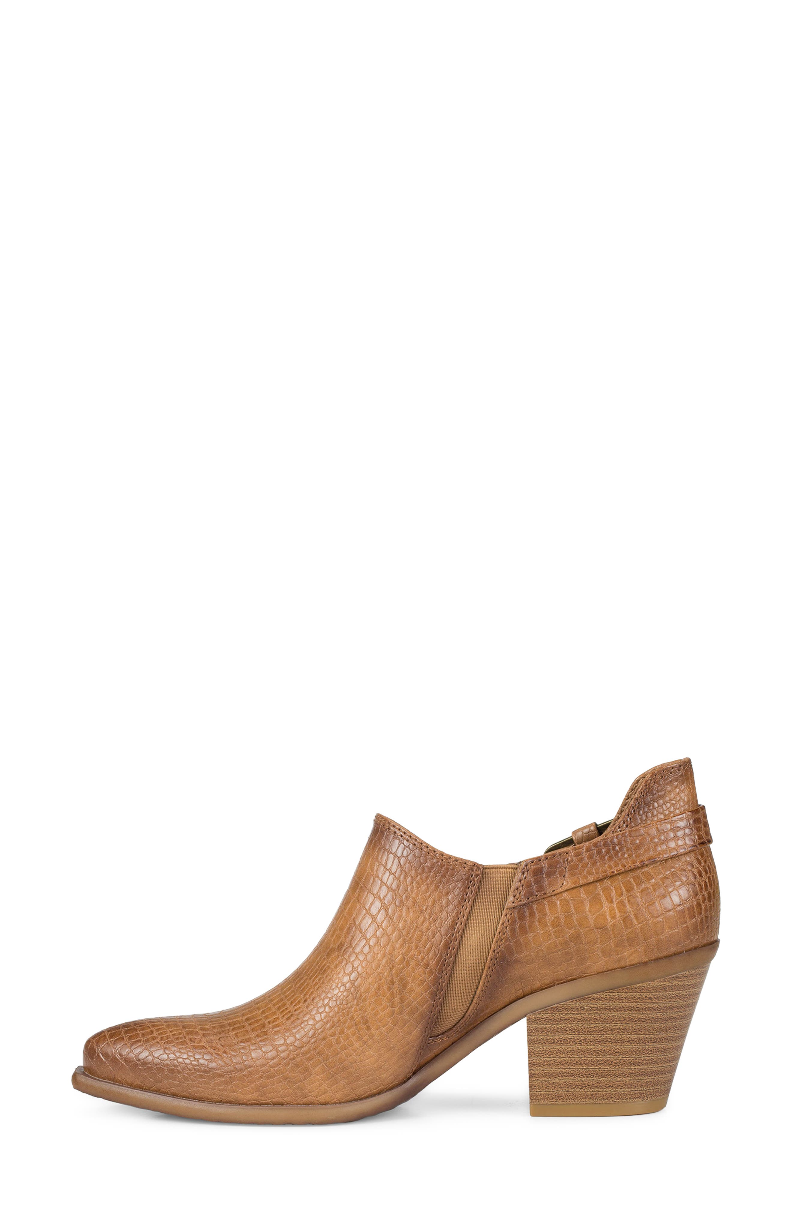 Yanah Croc Embossed Faux Leather Bootie, Alternate, color, DARK ALMOND