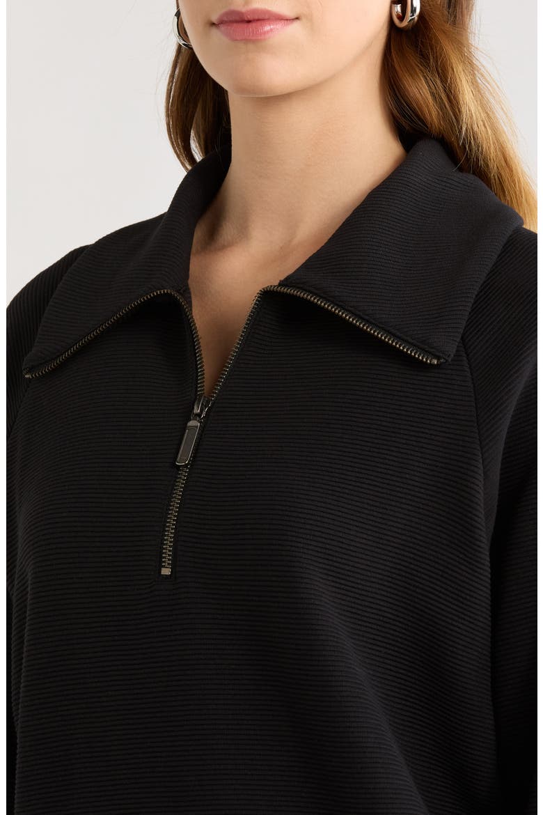 Ottoman Half Zip Pullover, Alternate, color, BLACK