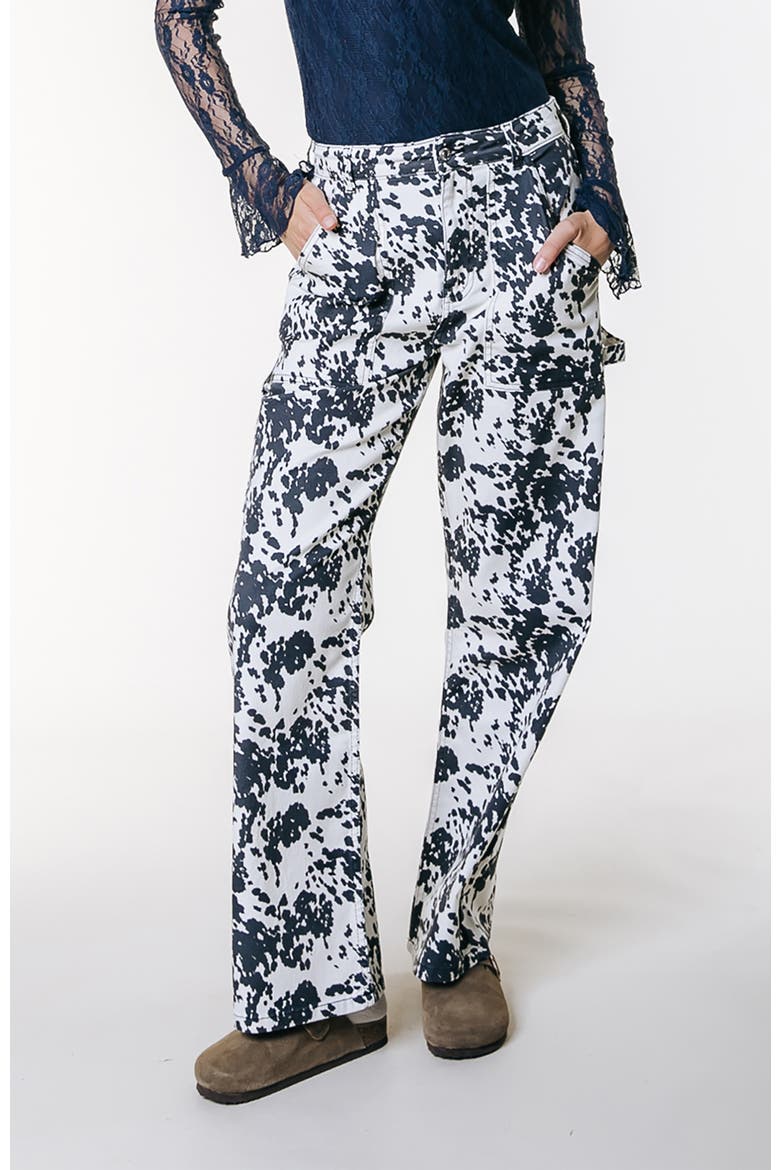 Tinsley Cow Denim Worker Pant, Main, color, Blue