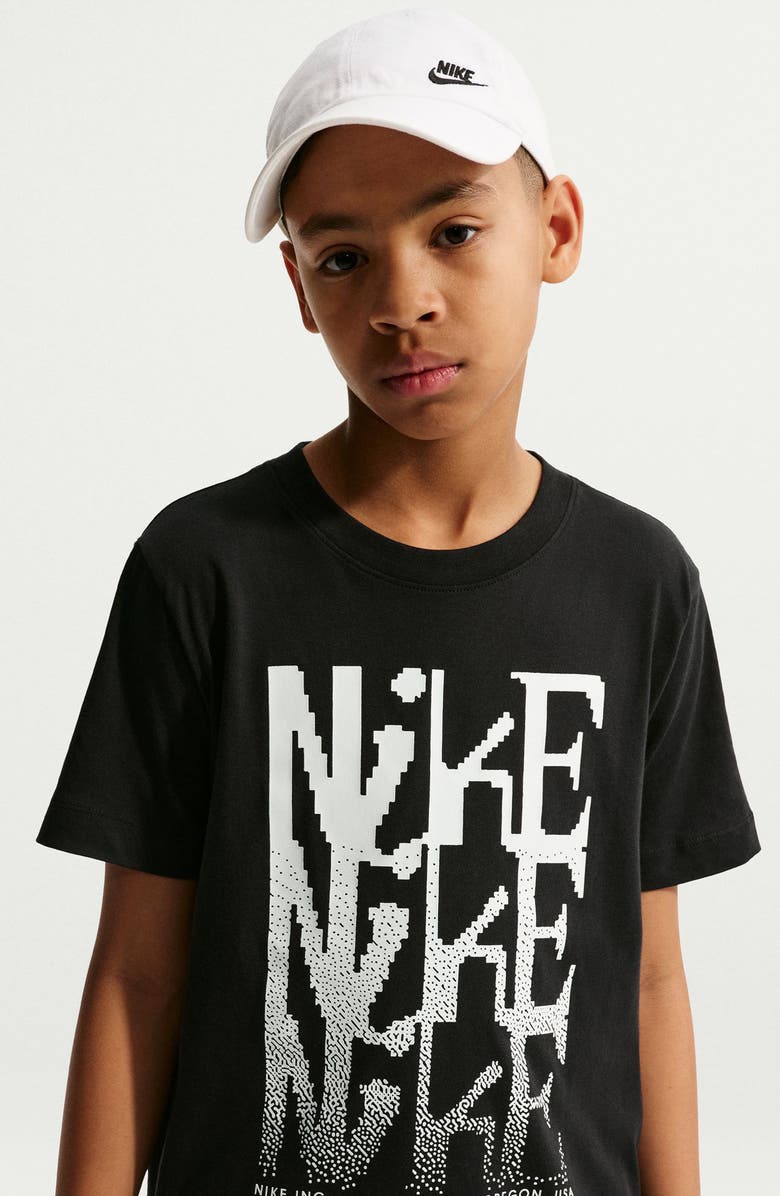 Nike Kids' Stacked Logo Graphic T-Shirt, Alternate, color, Black