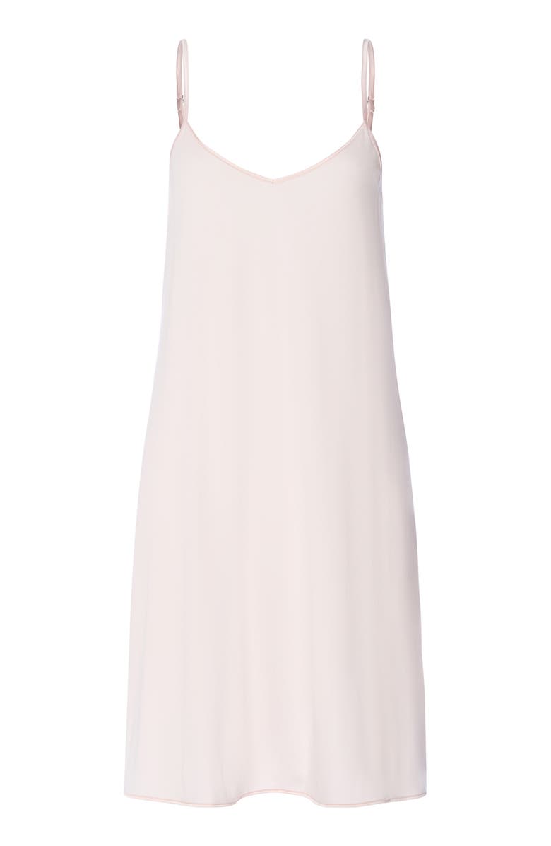 Hanro Silk Trim Cotton Chemise, Alternate, color, Honeydew