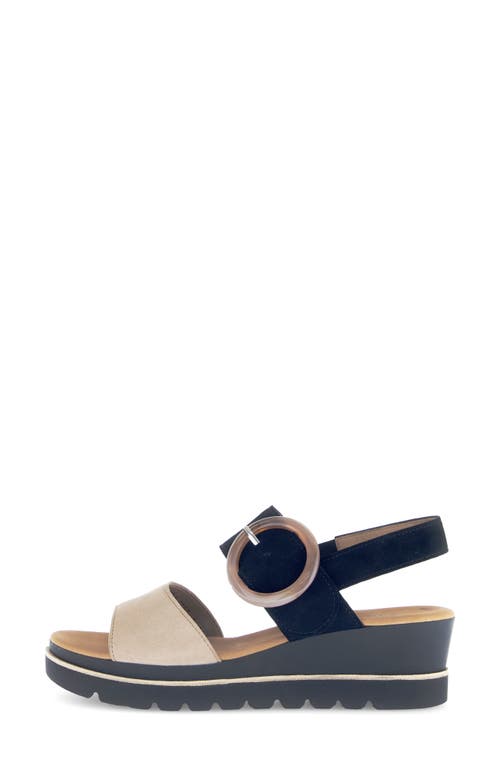 Gabor Strappy Slingback Wedge Sandal In Black
