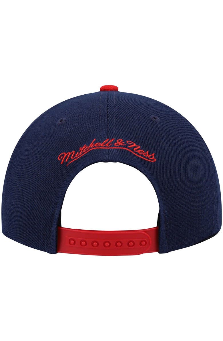 Mitchell & Ness Men's Mitchell & Ness Navy/Red New Jersey Nets Hardwood Classics Core Side Snapback Hat, Alternate, color,