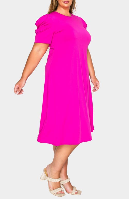 L I V D Aleyna Puff Sleeve A-line Dress In Pink