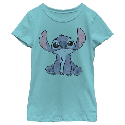 Girl's Lilo & Stitch Watercolor Stitch  Graphic T-Shirt