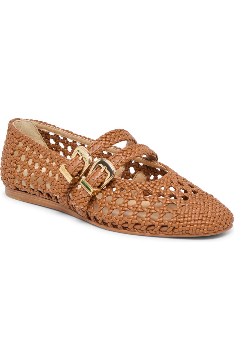Dolce Vita Baylee Woven Mary Jane Flat, Main, color, Saddle Stella