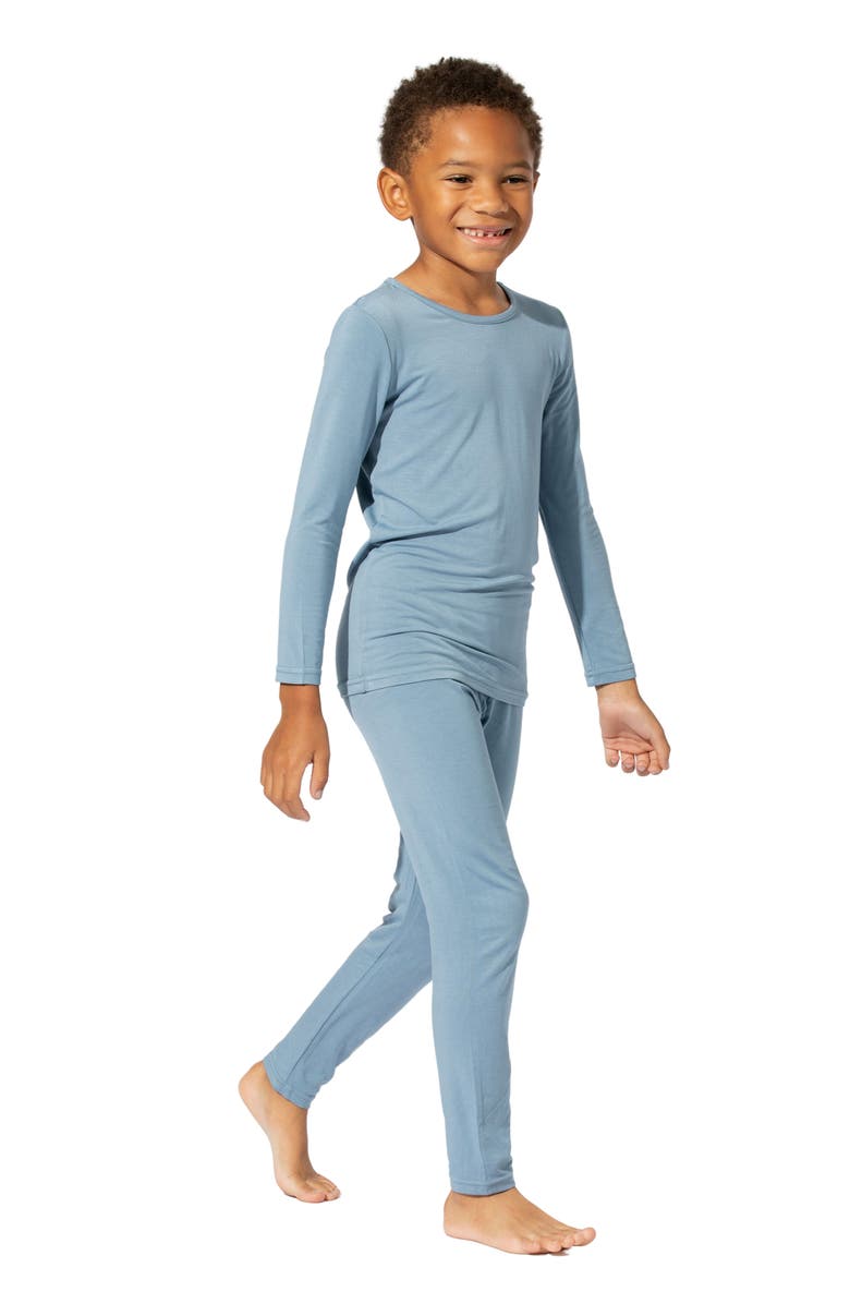 Bellabu Bear Kids' Oasis Solid Two-Piece Fitted Pajamas, Alternate, color, 