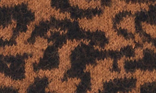 Vince Camuto Leopard Short Sleeve Jacquard Sweater In Brown