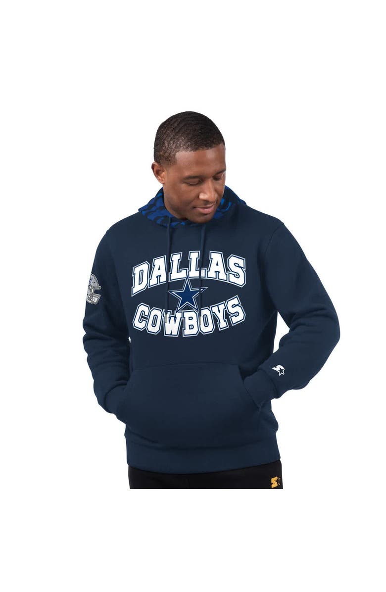 STARTER Men's Starter Navy Dallas Cowboys Thursday Night Gridiron Pullover Hoodie, Main, color, Navy