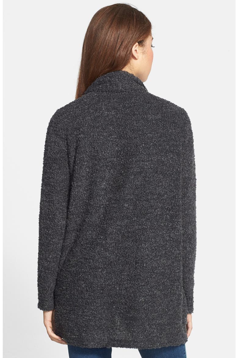 Notch Collar Bouclé Cardigan, Alternate, color, CHARCOAL