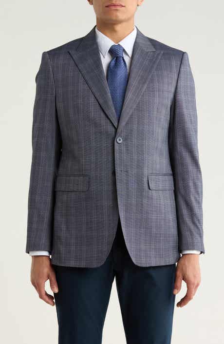 Tahari Slim Fit Tonal Windowpane Plaid Blazer