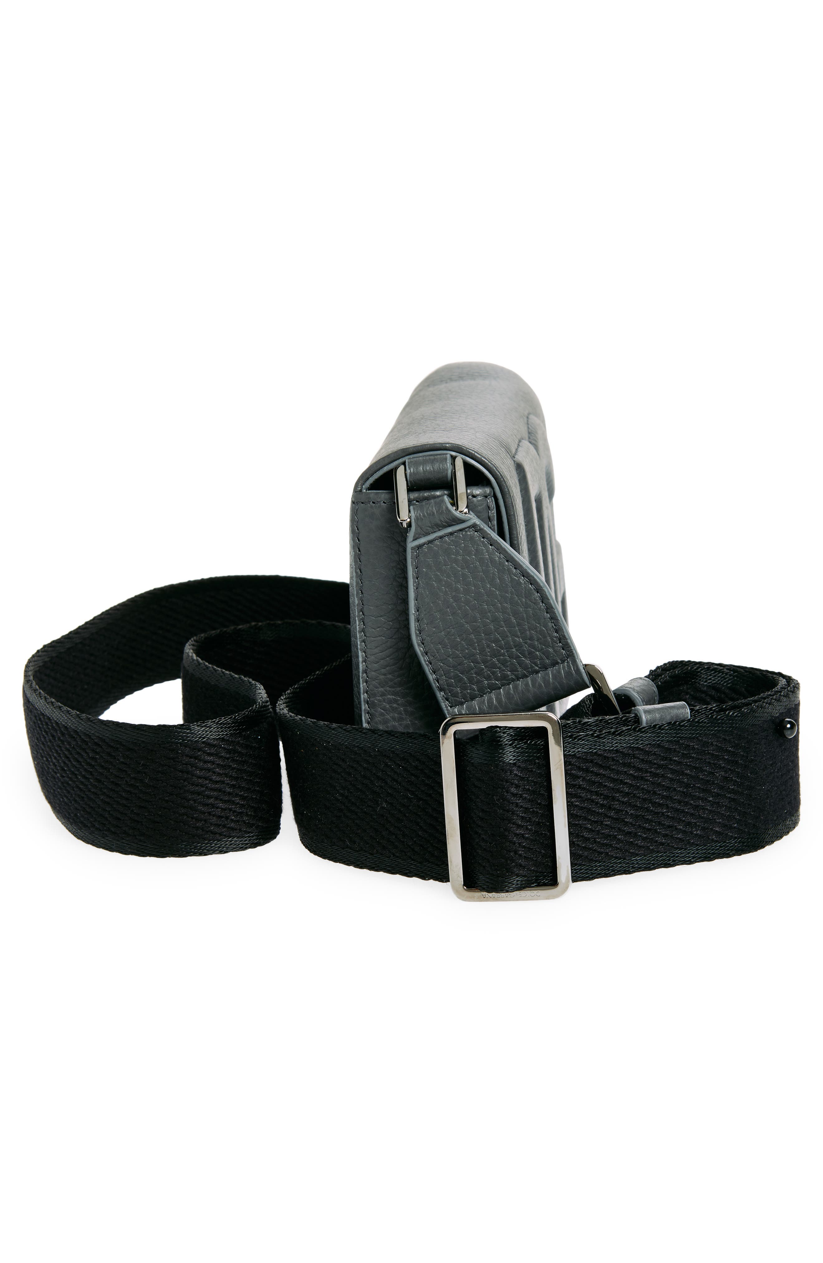 Dolce&Gabbana Mini Deerskin Leather Shoulder Bag, Alternate, color, Grigio