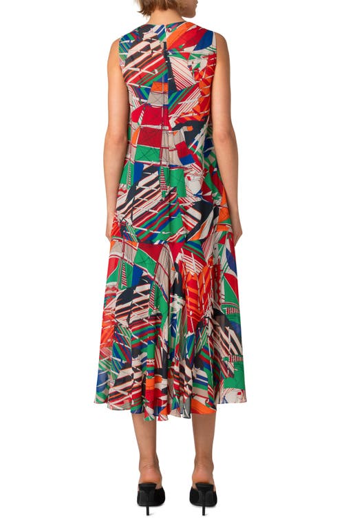 Akris Punto Sea Clipper Print Midi Georgette Dress In Multicolor