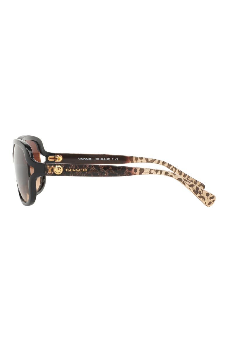 58mm Gradient Square Sunglasses, Alternate, color, BLACK TIGER
