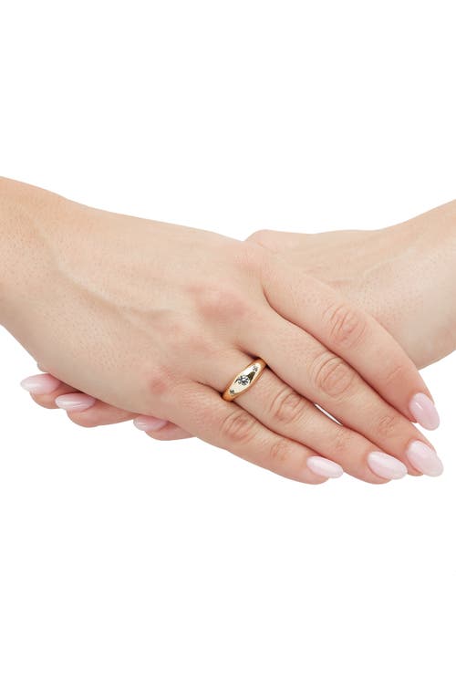 Frankie & Zoe 14k Yellow Gold White Topaz Dome Ring In Yellow Gold
