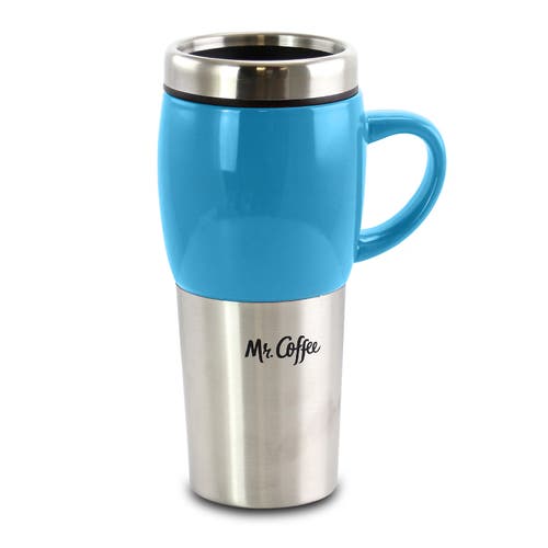 Mr Coffee Traverse 3 Piece 16 Ounce Stainless Steel And Ceramic Travel Mug And Lid In Multi