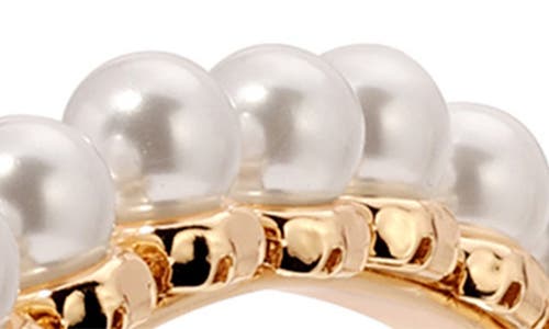 Ettika Night Out Faux Pearl Headband In Gold