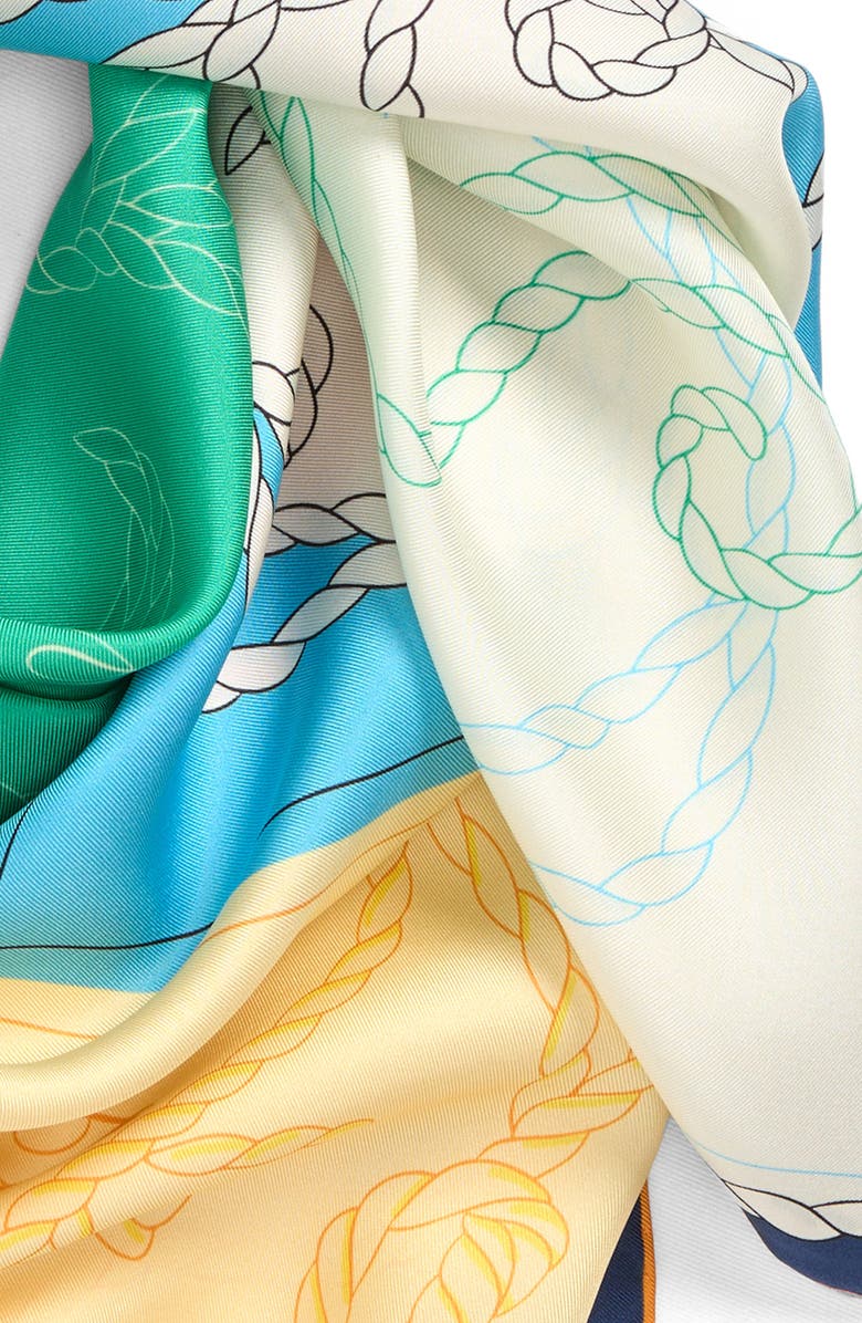 Jacquemus Le Grand Foulard Hippocampe Square Silk Scarf, Alternate, color, Print Seahorse Multi