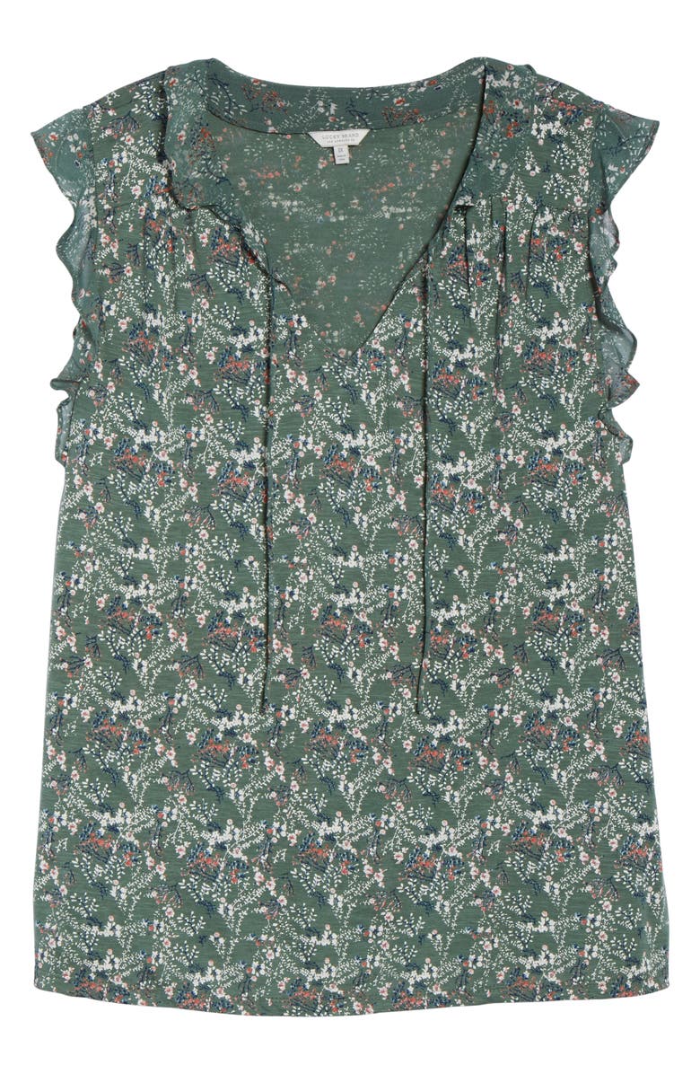 Lucky Brand Flutter Sleeve Floral Top, Alternate, color, 