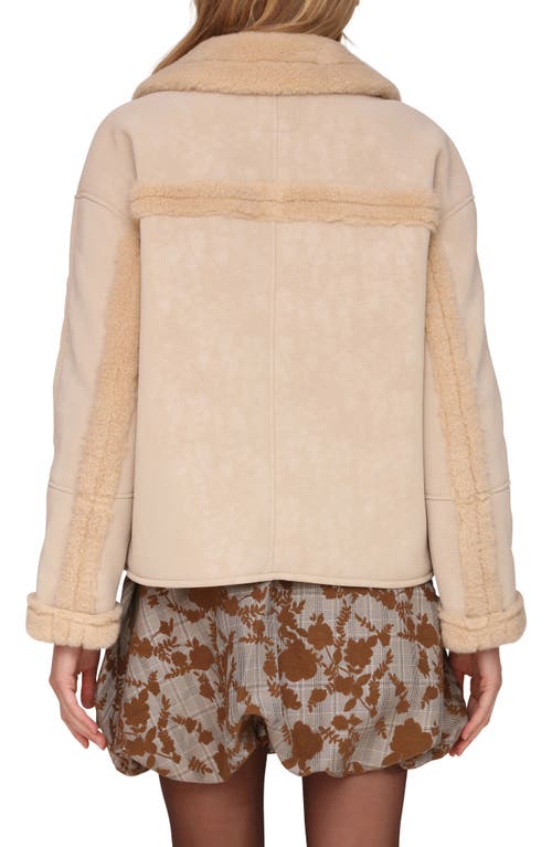 Avec Les Filles Oversize Faux Shearling Coat In Neutral