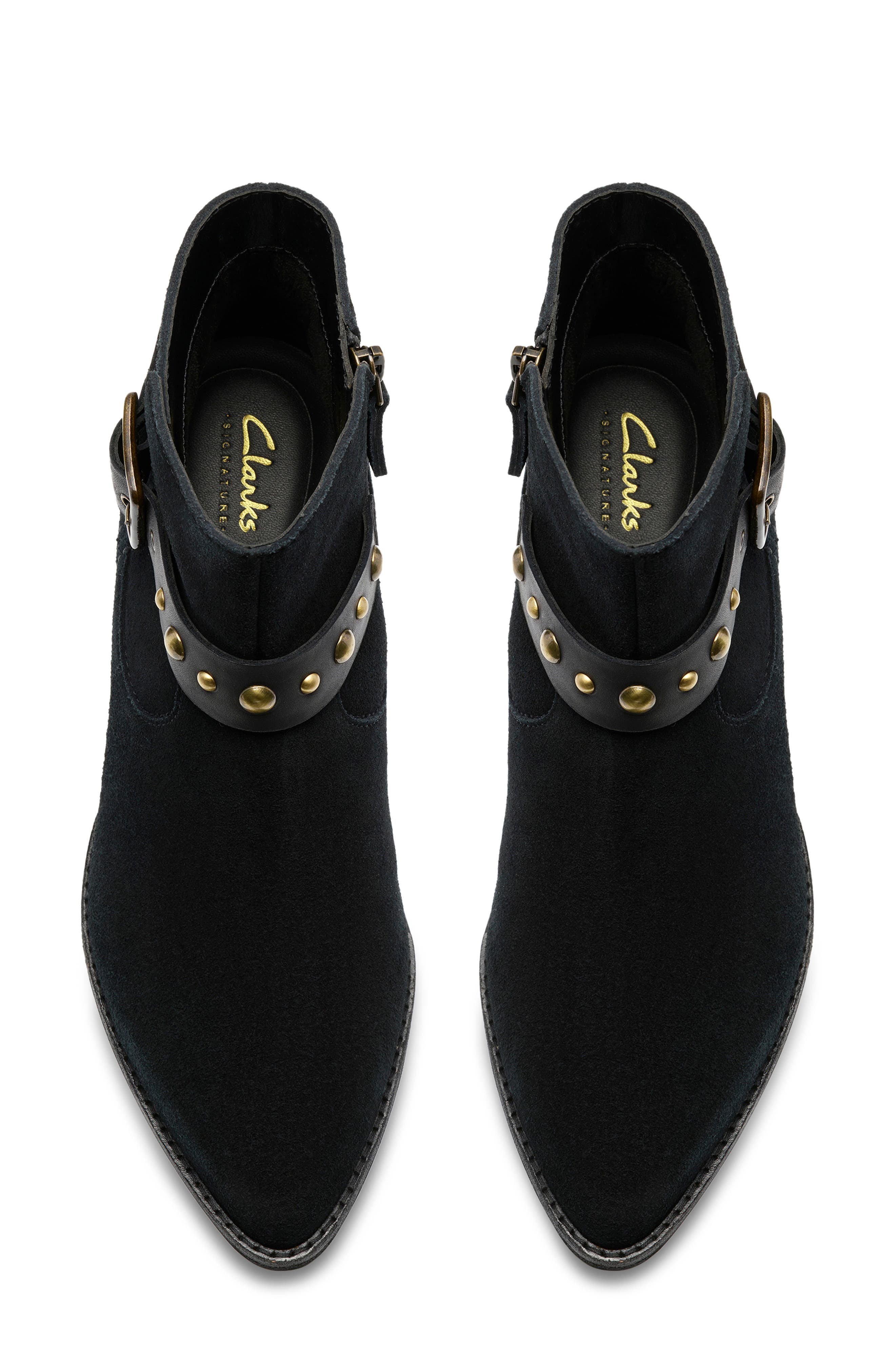 Clarks<sup>®</sup> Morzine Buckle Bootie, Alternate, color, Black Sde