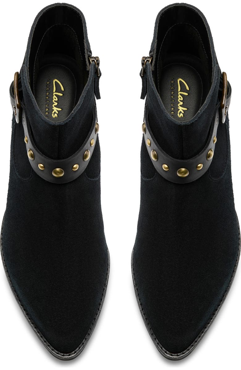 Clarks<sup>®</sup> Morzine Buckle Bootie, Alternate, color, Black Sde