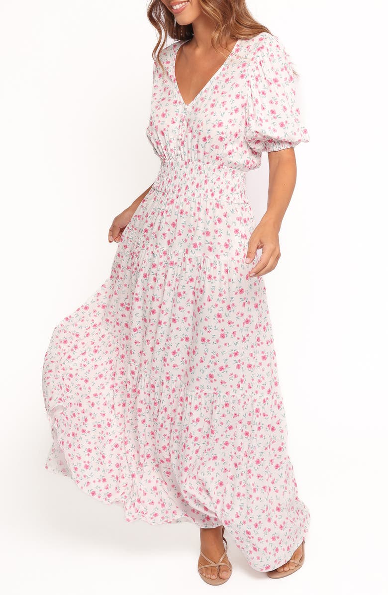 Petal & Pup Thomas Floral Maxi Dress, Alternate, color, Pink Ditsy Floral