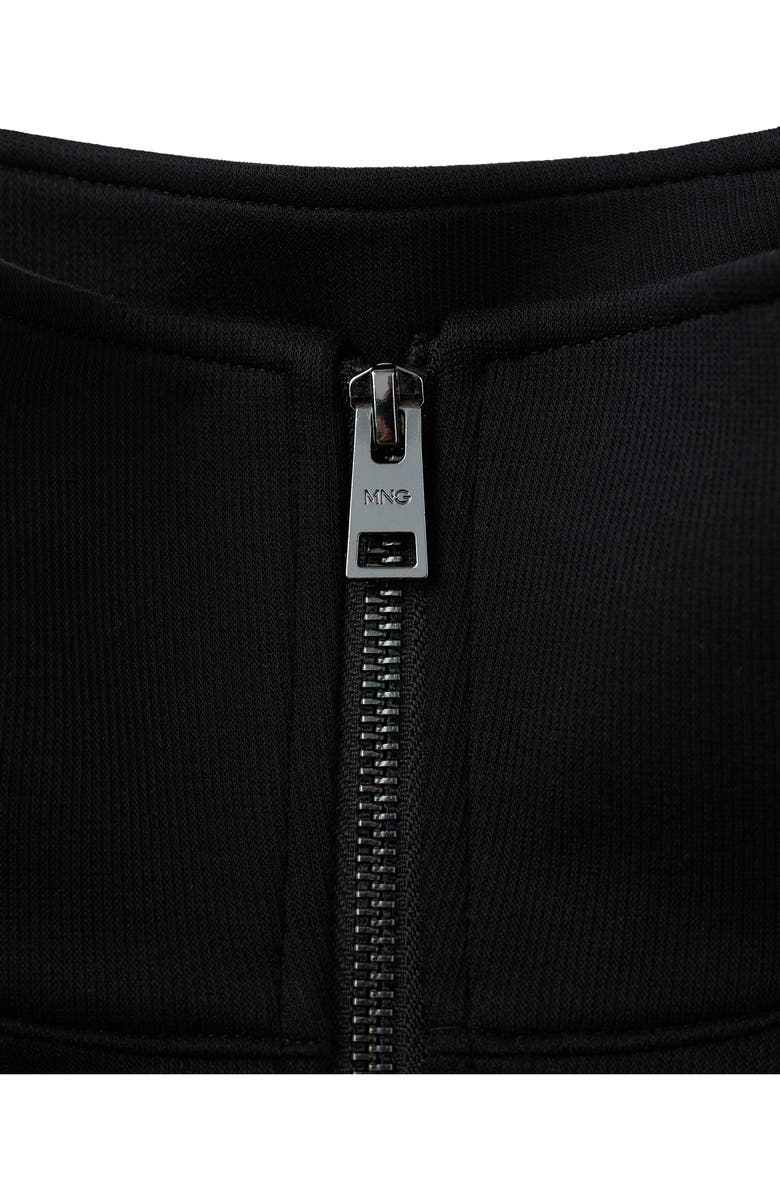 MANGO Knit Zip Jacket, Alternate, color, Black
