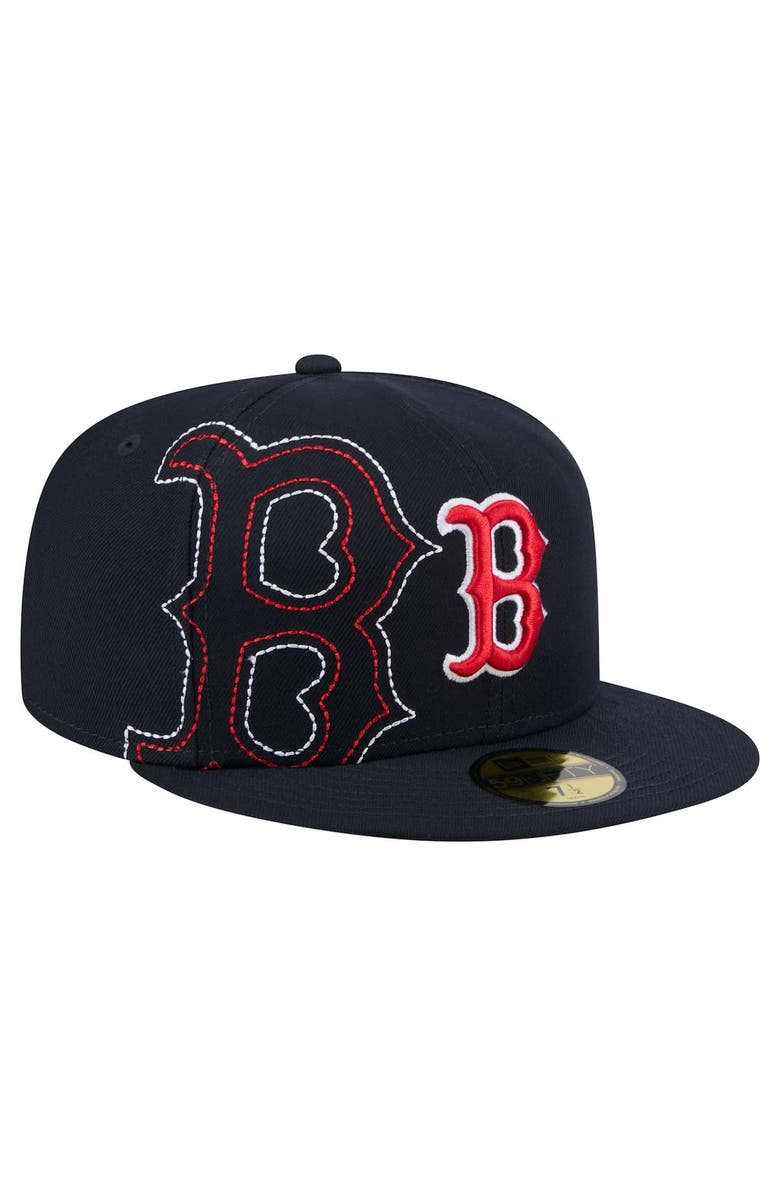 New Era Men's New Era Navy Boston Red Sox Yarn Stitch 59FIFTY Fitted Hat, Alternate, color, 