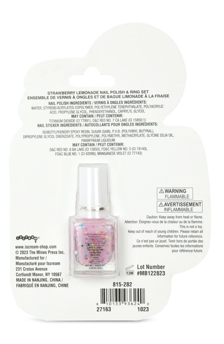 Iscream Strawberry Lemonade Nail Polish Set, Alternate, color,