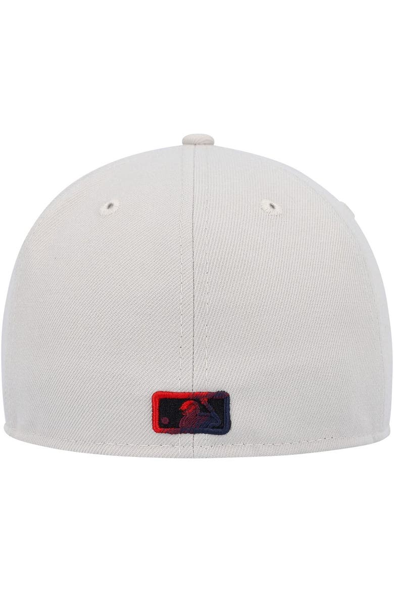 Men's New Era Khaki Cleveland Guardians Stone Dim Undervisor 59FIFTY Fitted Hat, Alternate, color, Khaki