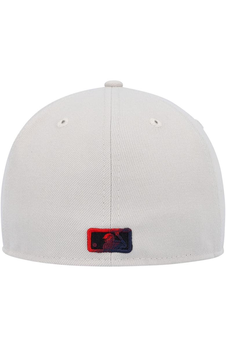 New Era Men's New Era Khaki Cleveland Guardians Stone Dim Undervisor 59FIFTY Fitted Hat, Alternate, color, 